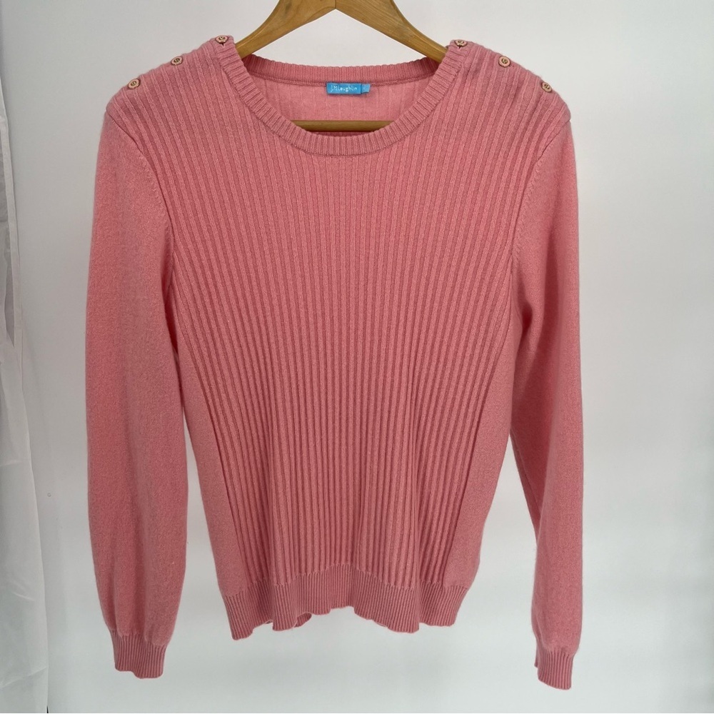 Cashmere pink ribbed sweater J. McLaughlin